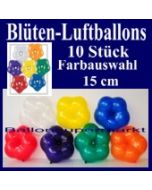 Blüten-Luftballons, 10 Stück, bunt gemischt, 15 cm