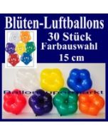 Blüten-Luftballons, 30 Stück, bunt gemischt, 15 cm