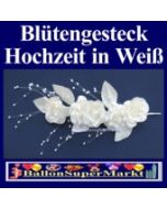 Blütengesteck-Hochzeitsdeko in Creme-Weiß