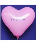 Herzluftballon, 40-45 cm, Rosa, 1 Stück