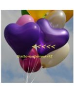 Herzluftballon, 40-45 cm, Violett, 1 Stück