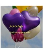 Herzluftballon, 40-45 cm, Violett Metallic, 1 Stück
