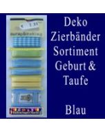 Deko-Zierbänder-Sortiment, Geburt und Taufe, Blau