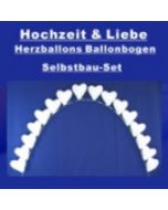 Hochzeit Ballonbogen Weiße Herzballons, inkl. Ballongas-Einweg