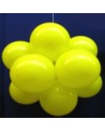Ballonkugel mit Luftballons, Latex 30cm Ø, 75 Stück / Gelb