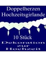 Doppelherzgirlanden 10Stck. Weiß