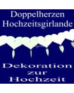 Doppelherzgirlande Weiß