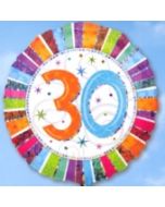 Folienballon Geburtstag 30., Birthday Prismatic (heliumgefüllt)