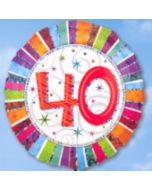 Folienballon Geburtstag 40., Birthday Prismatic (heliumgefüllt)