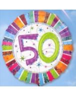 Folienballon Geburtstag 50., Birthday Prismatic (heliumgefüllt)