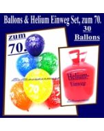 Helium- Einwegbehälter mit 30 Luftballons zum 70. Geburtstag