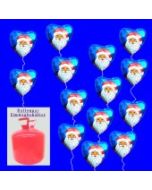 Helium-Einweg-Behälter mit 20 Weihnachtsballons Nikolaus, blau