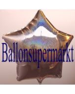 Sternballon, Silber, holografisch, Luftballon Stern, Ballonstern, Ballon in Sternform mit Ballongas Helium