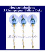 Hochzeitsballons, Ballondeko-Bubbles, Sekt-Champagner, 3 Stück