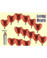 Loving Hearts Folienballons 20 Stück Herzluftballons in Rot
