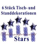 Dekoration Silvester, Stars, 6 Stück, Ballondekorationen zur Silvesterparty