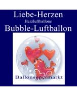 Liebe, Herzen und Herzluftballons, Bubble Luftballon (mit Helium)