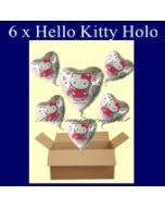 Hello Kitty Herzluftballons mit Helium, Kindergeburtstag Geschenke, 6 Stück