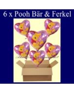 Pooh Bär mit Ferkel Luftballons mit Helium, Kindergeburtstag Geschenke, 6 Stück