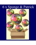 Spongebob und Patrick Luftballons mit Helium, Kindergeburtstag Geschenke, 6 Stück