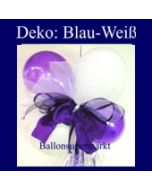 Mini-Luftballons-Dekoration mit Ringelband und Zierschleife, Weiß-Lila