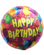 Happy Birthday 2, Luftballon aus Folie (ohne Helium)