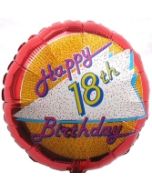 Happy Birthday 18, Luftballon aus Folie, Geburtstagsballon zum 18. (ohne Helium)