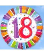 Folienballon Geburtstag 18.,Birthday Prismatic (ohne Helium)
