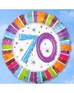 Folienballon Geburtstag 70.,Birthday Prismatic (ohne Helium)