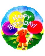 Happy Birthday Balloon Bear, Luftballon aus Folie (ohne Helium)