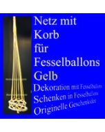 Fesselballon-Netz mit Korb, Gelb