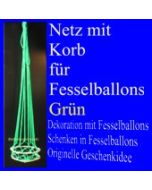 Fesselballon-Netz mit Korb, Grün