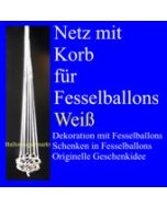 Fesselballon-Netz mit Korb, Weiß