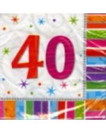 Geburtstag 40 Deko Servietten &quot;Radiant Birthday&quot;