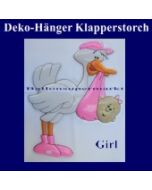 Klapperstorch-Deko-Geburt, Girl-Mädchen