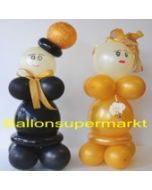 Hochzeitsdeko-Hochzeitspaar aus Luftballons, Goldene Hochzeit