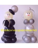 Hochzeitsdeko-Hochzeitspaar aus Luftballons, Silberhochzeit