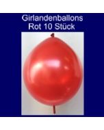 Kettenballons-Girlandenballons-Rot-Metallic, 10 Stück