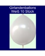 Kettenballons-Girlandenballons-Weiß-Metallic, 10 Stück