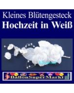 Kleines Blütengesteck-Hochzeitsdeko in Weiß