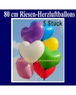 Riesenballons, Herzluftballons 5 Stück