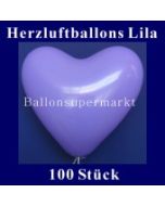 Herzluftballons Lila 100 Stück