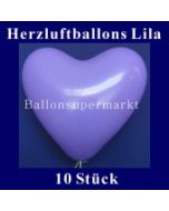 Herzluftballons Lila 10 Stück