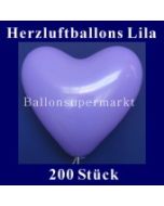Herzluftballons Lila 200 Stück
