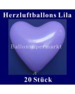 Herzluftballons Lila 20 Stück