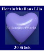 Herzluftballons Lila 30 Stück