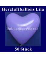 Herzluftballons Lila 50 Stück