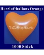 Herzluftballons Orange 1000 Stück