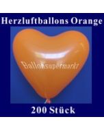 Herzluftballons Orange 200 Stück