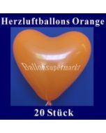 Herzluftballons Orange 20 Stück
